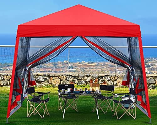 ABCCANOPY Stable Pop up Outdoor Canopy Tent 8 x 8 ft Base / 6 x 6 ft Top, Royal Blue