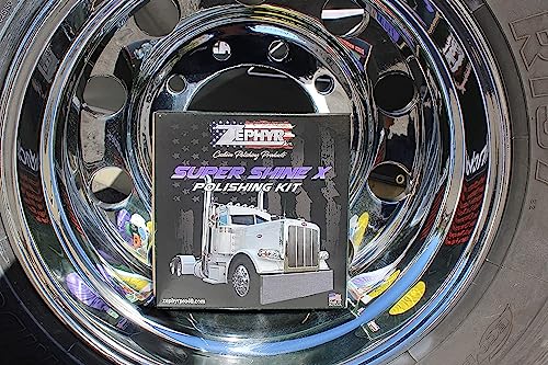 ZEPHYR CUSTOM POLISHING PRODUCTS Super Shine X Aluminum Polishing Kit with Buffing Pads and Polishing Compound, for Big Rigs, Pontoons, and Aluminum Wheels