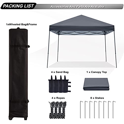 ABCCANOPY Stable Pop up Outdoor Canopy Tent 8 x 8 ft Base / 6 x 6 ft Top, Royal Blue