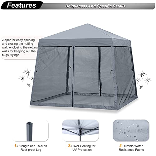 ABCCANOPY Stable Pop up Outdoor Canopy Tent 8 x 8 ft Base / 6 x 6 ft Top, Royal Blue