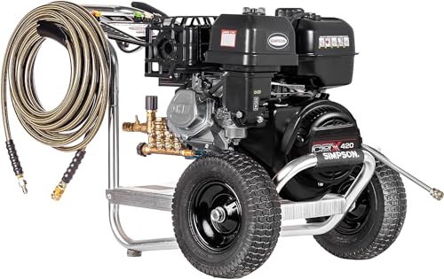 SIMPSON Cleaning ALH3425 Aluminum Series 3600 PSI Gas Pressure Washer, 2.5 GPM, Honda GX200 Engine, Includes Spray Gun and Extension Wand, 5 QC Nozzle Tips, 5/16-inch x 35-foot MorFlex Hose, 49-State