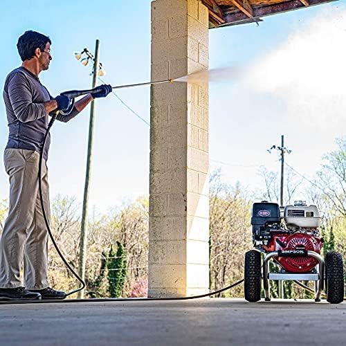 SIMPSON Cleaning ALH3425 Aluminum Series 3600 PSI Gas Pressure Washer, 2.5 GPM, Honda GX200 Engine, Includes Spray Gun and Extension Wand, 5 QC Nozzle Tips, 5/16-inch x 35-foot MorFlex Hose, 49-State