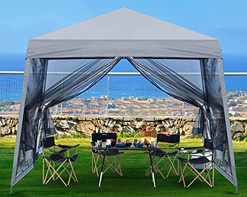 ABCCANOPY Stable Pop up Outdoor Canopy Tent 8 x 8 ft Base / 6 x 6 ft Top, Royal Blue