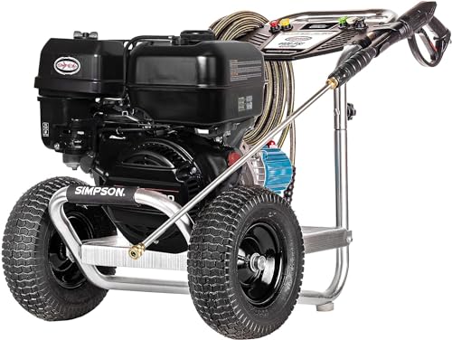 SIMPSON Cleaning ALH3425 Aluminum Series 3600 PSI Gas Pressure Washer, 2.5 GPM, Honda GX200 Engine, Includes Spray Gun and Extension Wand, 5 QC Nozzle Tips, 5/16-inch x 35-foot MorFlex Hose, 49-State