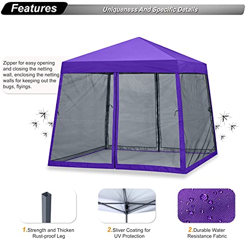 ABCCANOPY Stable Pop up Outdoor Canopy Tent 8 x 8 ft Base / 6 x 6 ft Top, Royal Blue