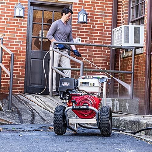 SIMPSON Cleaning ALH3425 Aluminum Series 3600 PSI Gas Pressure Washer, 2.5 GPM, Honda GX200 Engine, Includes Spray Gun and Extension Wand, 5 QC Nozzle Tips, 5/16-inch x 35-foot MorFlex Hose, 49-State