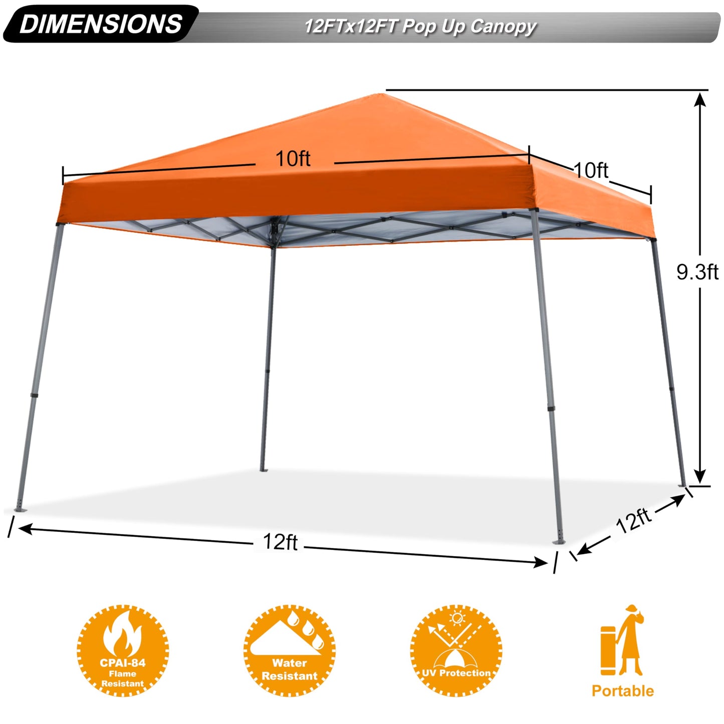 ABCCANOPY Stable Pop up Outdoor Canopy Tent 8 x 8 ft Base / 6 x 6 ft Top, Royal Blue