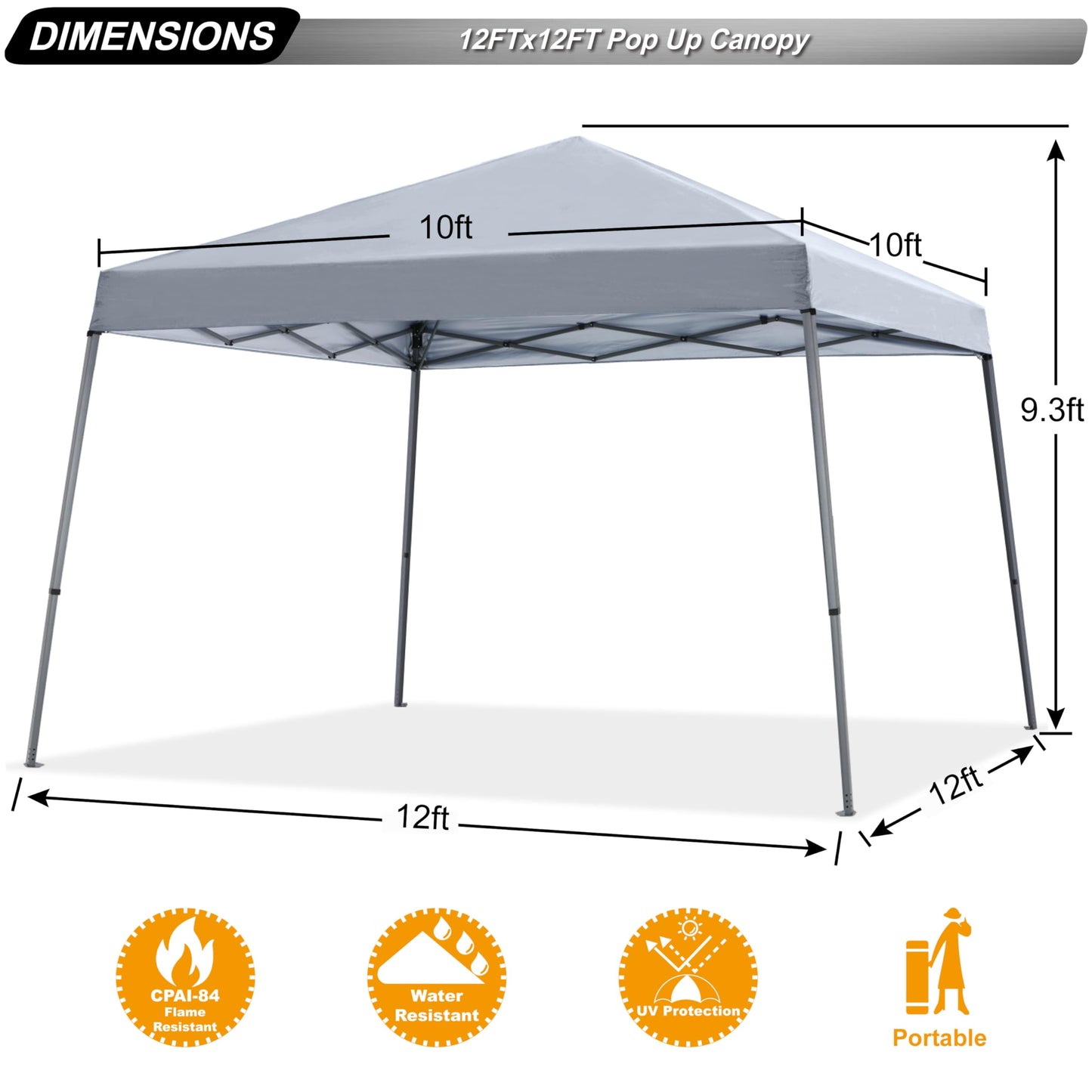 ABCCANOPY Stable Pop up Outdoor Canopy Tent 8 x 8 ft Base / 6 x 6 ft Top, Royal Blue