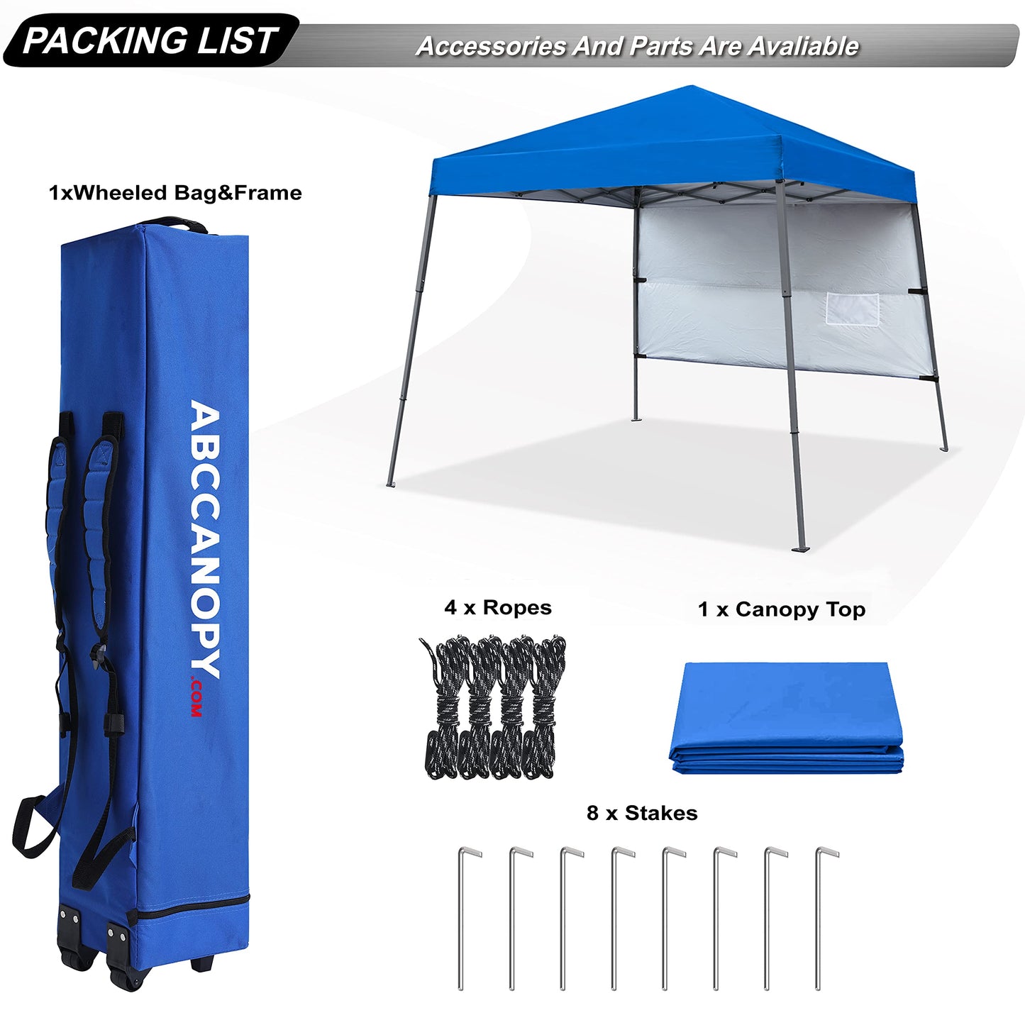 ABCCANOPY Stable Pop up Outdoor Canopy Tent 8 x 8 ft Base / 6 x 6 ft Top, Royal Blue