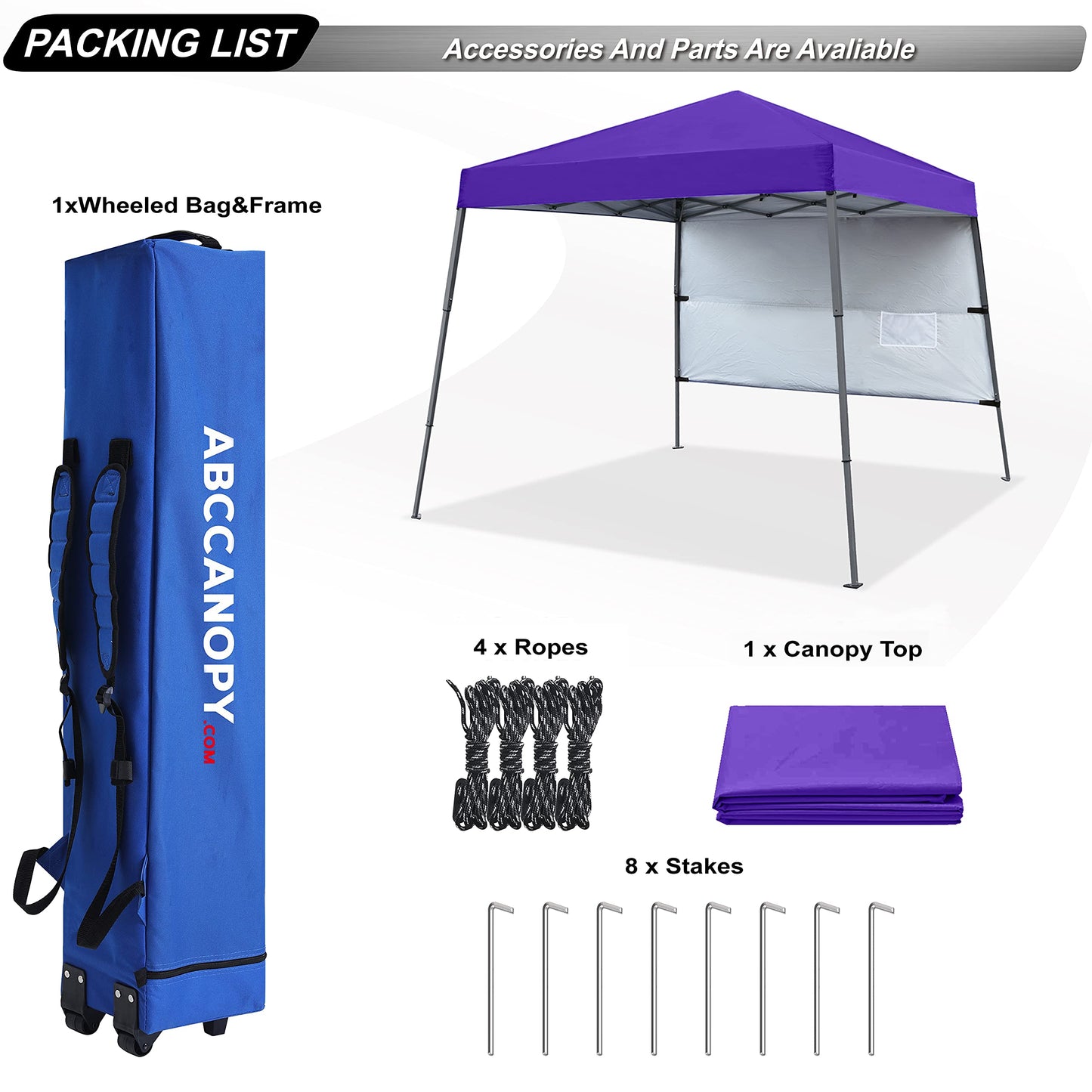 ABCCANOPY Stable Pop up Outdoor Canopy Tent 8 x 8 ft Base / 6 x 6 ft Top, Royal Blue