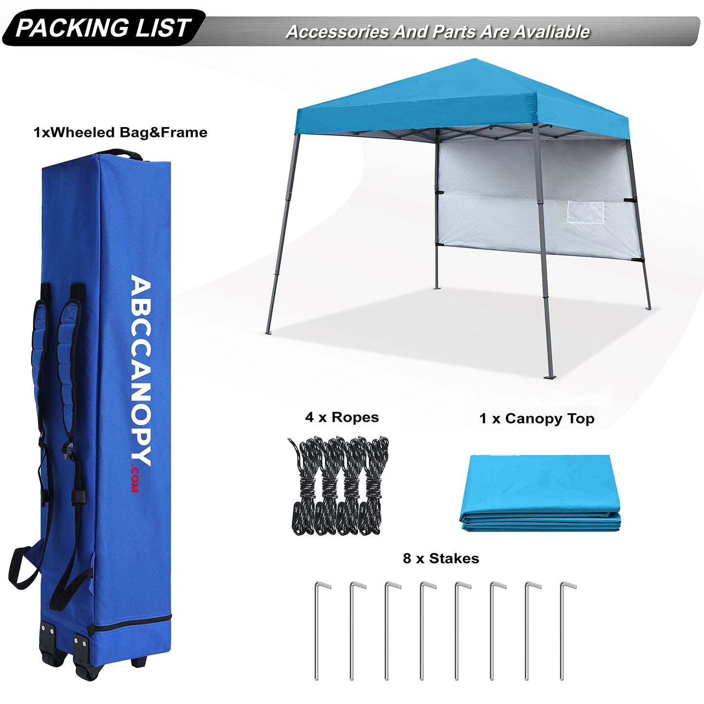 ABCCANOPY Stable Pop up Outdoor Canopy Tent 8 x 8 ft Base / 6 x 6 ft Top, Royal Blue