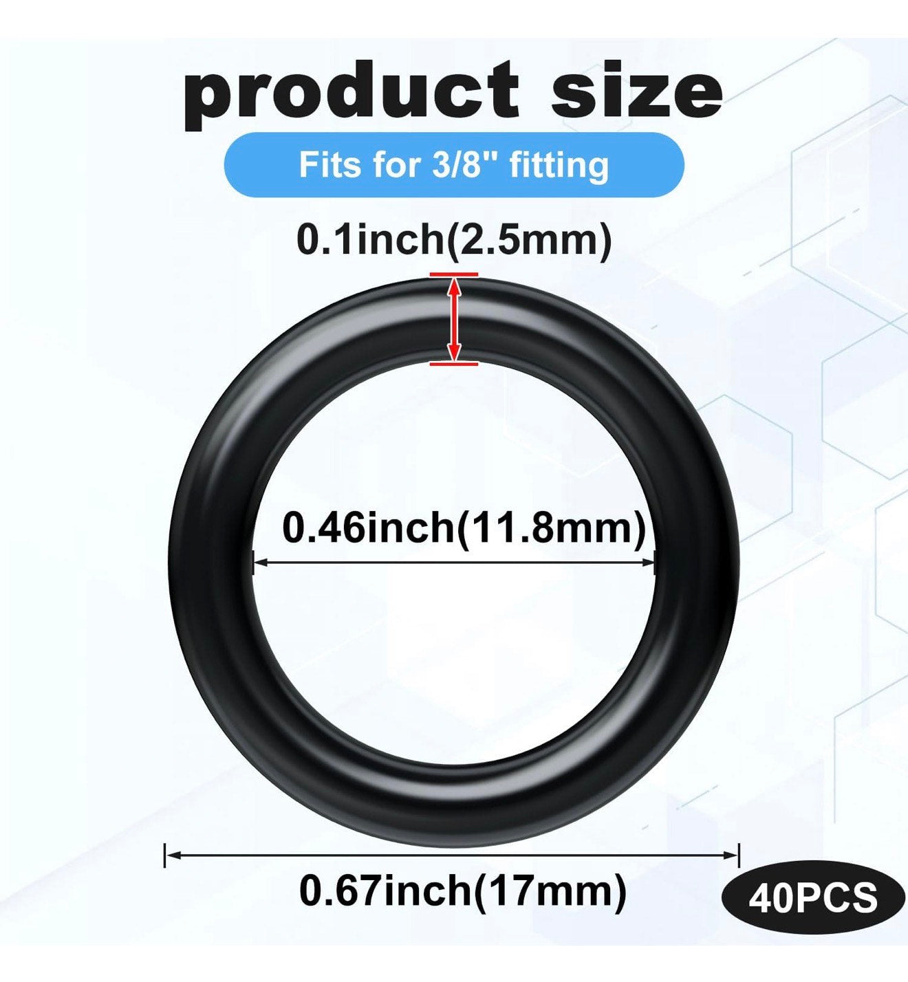 40 Pack O-Rings Power Pressure Washer Replacement for 3/8"