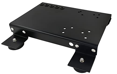 Pressure Washer Skid Plate Frame, Black Painted Steel with Rubber Feet, 10” x 16” Deck Size (Steel)