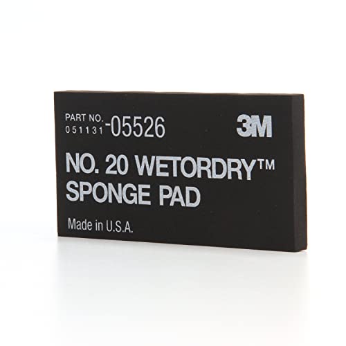 3M Wetordry Sponge Pad 20, 05526, 5-1/2 in x 2-3/4 in x 3/8 in, Flexible, Long Lasting, Automotive Sponge, Black