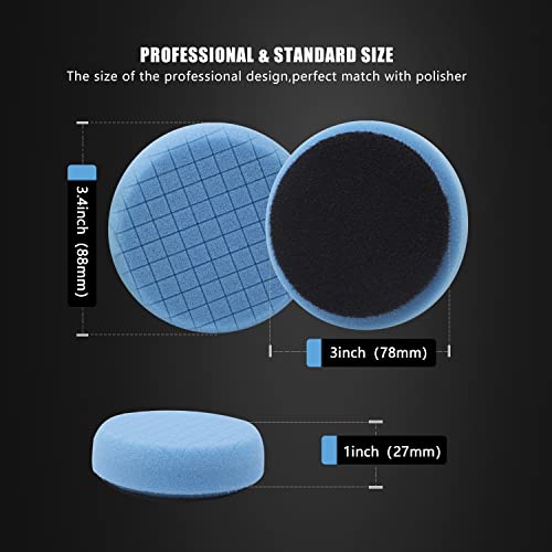 Buffing Sponge Pads , SPTA 5Pcs 6.5 Inch Face for 6 Inch 150mm Backing Plate Compound , Cutting Polishing Pad Kit For Car Buffer Polisher Compounding , Polishing and Waxing -SQMIX65