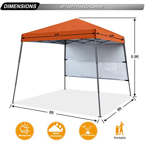 ABCCANOPY Stable Pop up Outdoor Canopy Tent 8 x 8 ft Base / 6 x 6 ft Top, Royal Blue