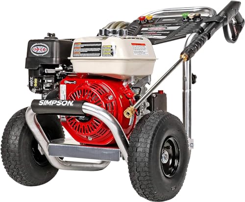 SIMPSON Cleaning ALH3425 Aluminum Series 3600 PSI Gas Pressure Washer, 2.5 GPM, Honda GX200 Engine, Includes Spray Gun and Extension Wand, 5 QC Nozzle Tips, 5/16-inch x 35-foot MorFlex Hose, 49-State