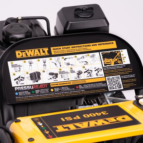 DeWalt DXPW3400PRNB-S PressuReady 3400 PSI Gas Pressure Washer with Quick Start Technology, 2.5 GPM Axial Cam Pump, 208cc Engine, Cold Water, Includes 25-Ft Hose, Nozzles, Spray Gun & Wand (50-State)