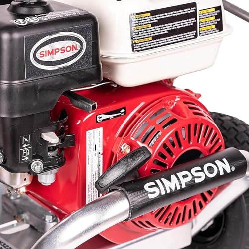 SIMPSON Cleaning ALH3425 Aluminum Series 3600 PSI Gas Pressure Washer, 2.5 GPM, Honda GX200 Engine, Includes Spray Gun and Extension Wand, 5 QC Nozzle Tips, 5/16-inch x 35-foot MorFlex Hose, 49-State