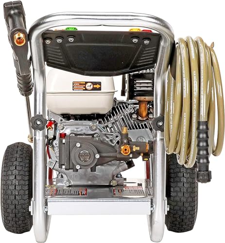 SIMPSON Cleaning ALH3425 Aluminum Series 3600 PSI Gas Pressure Washer, 2.5 GPM, Honda GX200 Engine, Includes Spray Gun and Extension Wand, 5 QC Nozzle Tips, 5/16-inch x 35-foot MorFlex Hose, 49-State