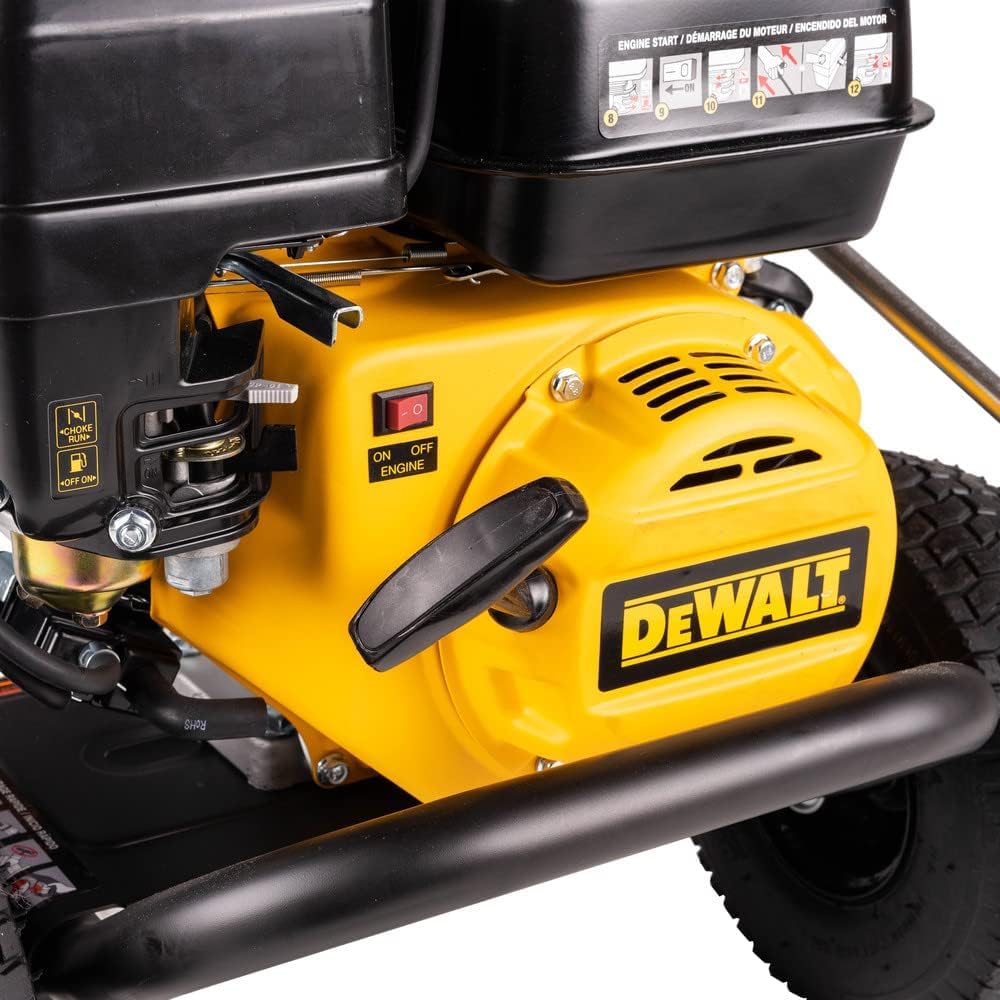 Dewalt DXPW3300-S 3300 PSI Gas Pressure Washer, 2.4 GPM Axial Cam Pump, 208cc Engine, Spray Gun and Wand, 5 QC Nozzles, 1/4-in. x 25-ft. Hose, 49-State