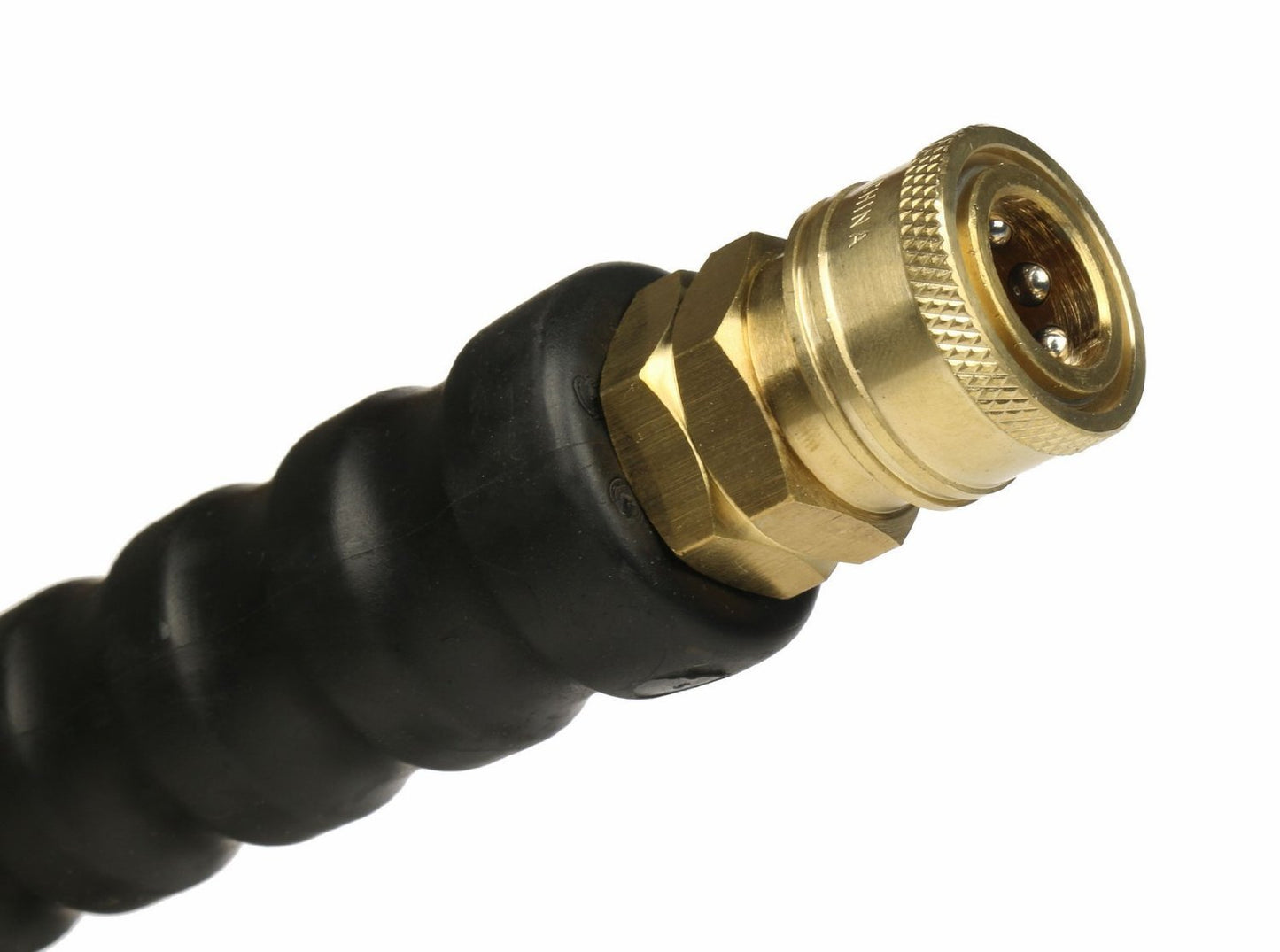 Schieffer Co. 4000 PSI Black 3/8" x 50 FT 1 Layers of High Tensile Wire Braided Rubber Wrapped Pressure Washer Hose with Couplers