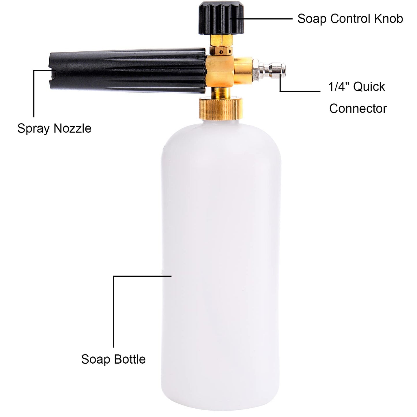 Car Wash Pressure Washer Jet Wash 1/4" Quick Release Adjustable Snow Foam Lance Foam Cannon Foam Blaster