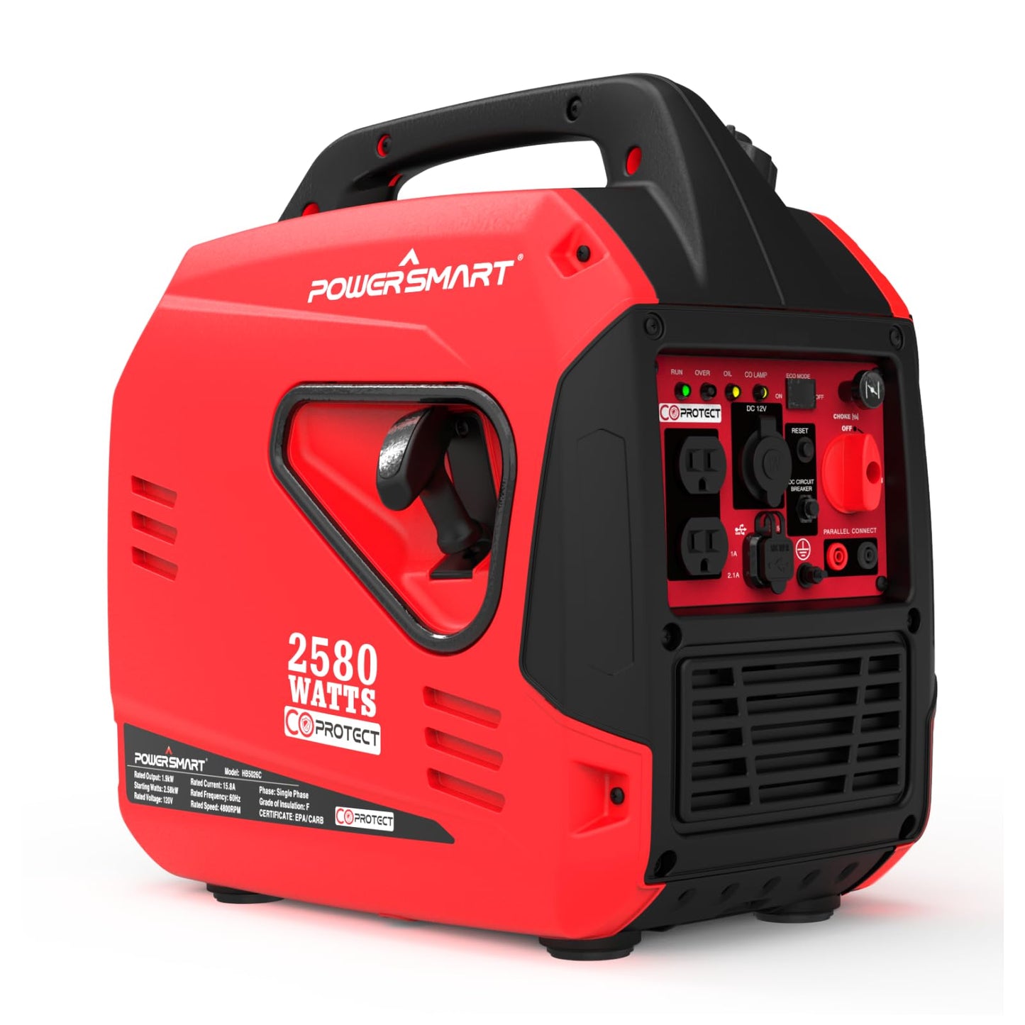 PowerSmart 4450-Watt Open Frame Inverter Generator, CO Protector, Eco-Mode, Gas Powered Generator