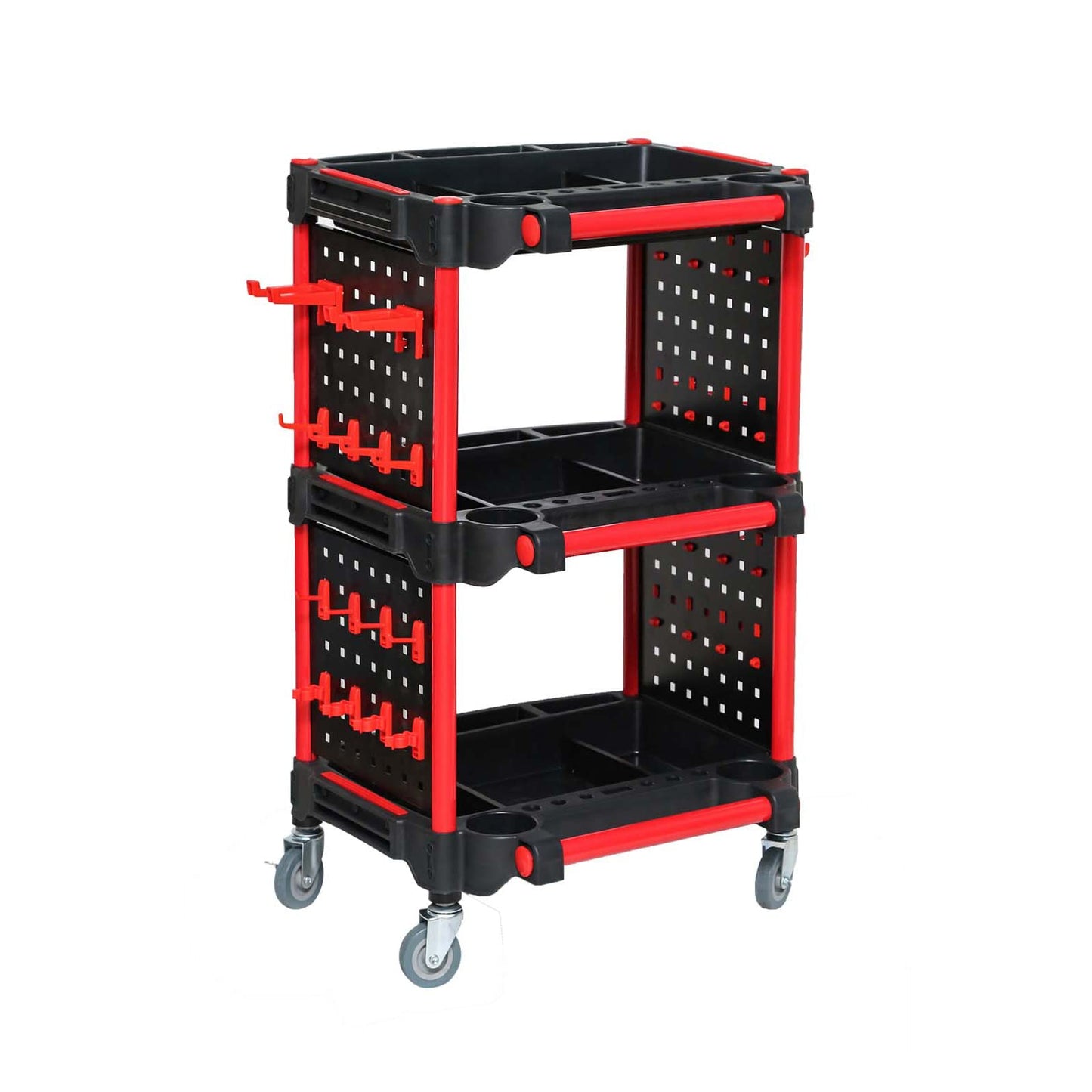 Auto Detailing Tool Cart with Pegboard-Car Detailing Organizer for Garage DIY Home Studio Projects