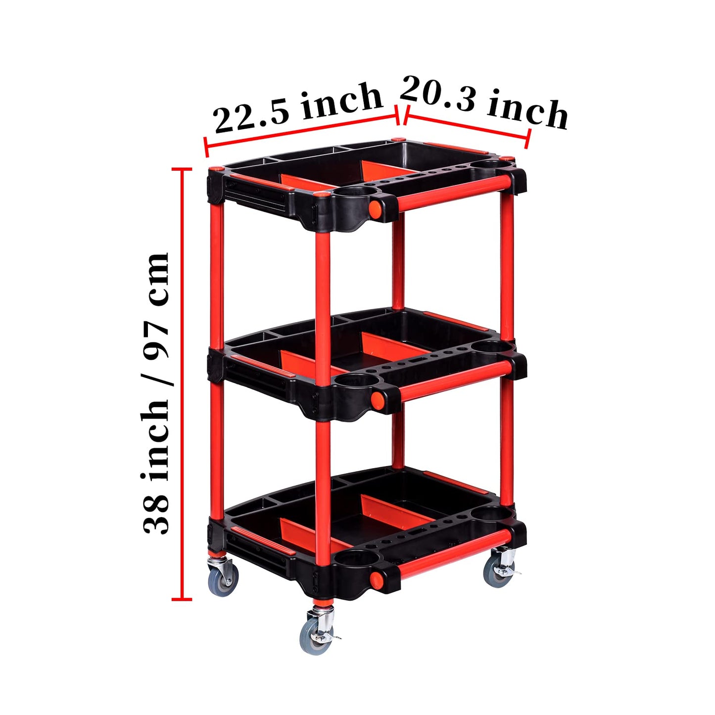 Auto Detailing Tool Cart with Pegboard-Car Detailing Organizer for Garage DIY Home Studio Projects