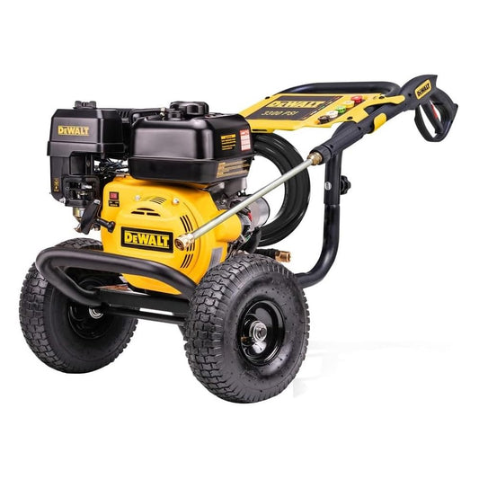 Dewalt DXPW3300-S 3300 PSI Gas Pressure Washer, 2.4 GPM Axial Cam Pump, 208cc Engine, Spray Gun and Wand, 5 QC Nozzles, 1/4-in. x 25-ft. Hose, 49-State