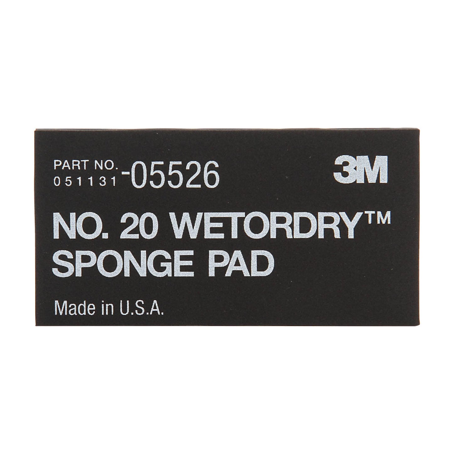 3M Wetordry Sponge Pad 20, 05526, 5-1/2 in x 2-3/4 in x 3/8 in, Flexible, Long Lasting, Automotive Sponge, Black