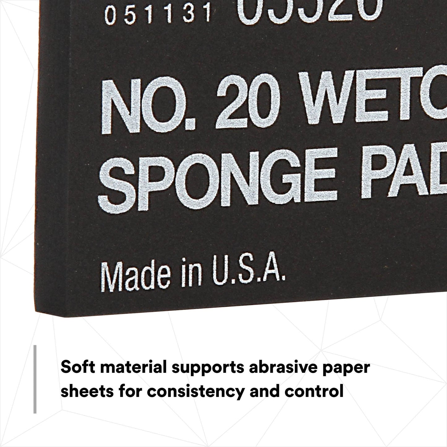 3M Wetordry Sponge Pad 20, 05526, 5-1/2 in x 2-3/4 in x 3/8 in, Flexible, Long Lasting, Automotive Sponge, Black